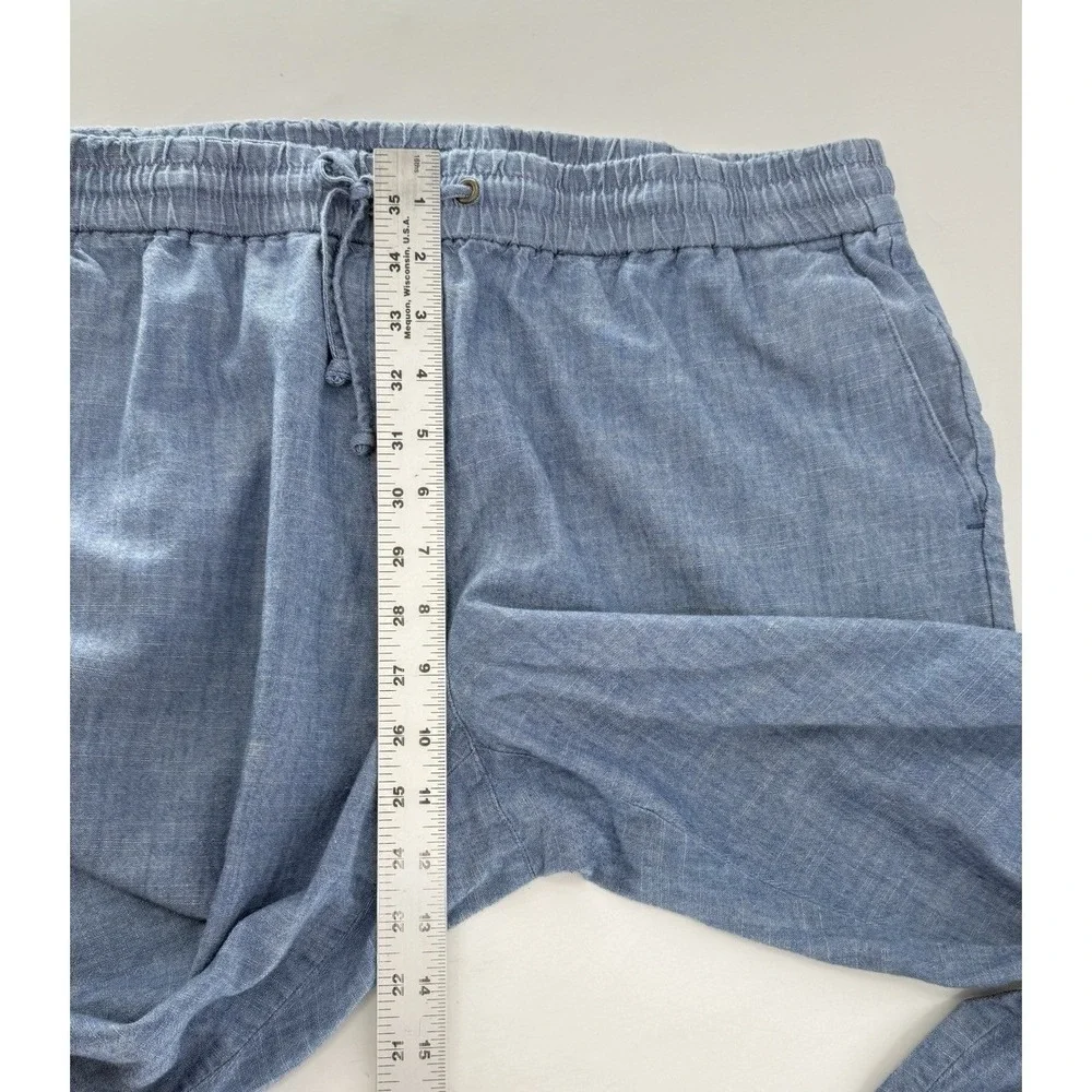 J.Crew Factory Cotton Chambray Jogger Cropped Pants Women's Size 12 Preppy Beach
